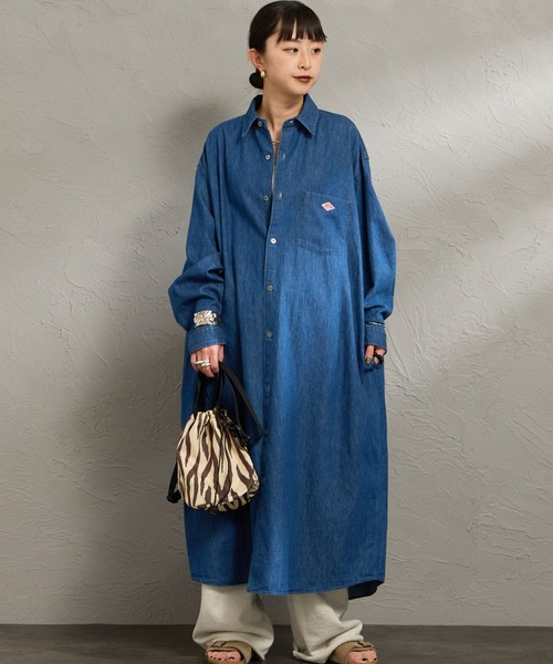 美品　DANTON デニムシャツワンピース　ダンガリー DANTON（ダントン）の「[DANTON/ダントン] ドットボタン デニム