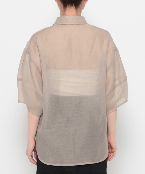 mysty woman（ミスティウーマン）の「コクーンシアーシャツSS　666023（シャツ/ブラウス・レディース・モカ/ブルー系その他/アイボリー/ブラック・FREE）」の15枚目の写真