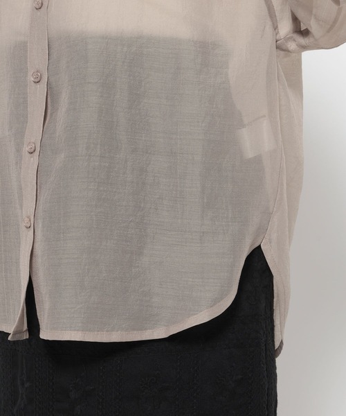 mysty woman（ミスティウーマン）の「コクーンシアーシャツSS　666023（シャツ/ブラウス・レディース・モカ/ブルー系その他/アイボリー/ブラック・FREE）」の18枚目の写真