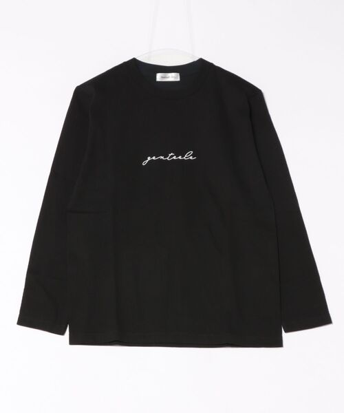 Social GIRL(ソーシャルガール)の「【RS】【Social GIRL】筆記体ロゴロングTシャツ(Tシャツ/カットソー・レディース・ブラック・S)」の1枚目の写真