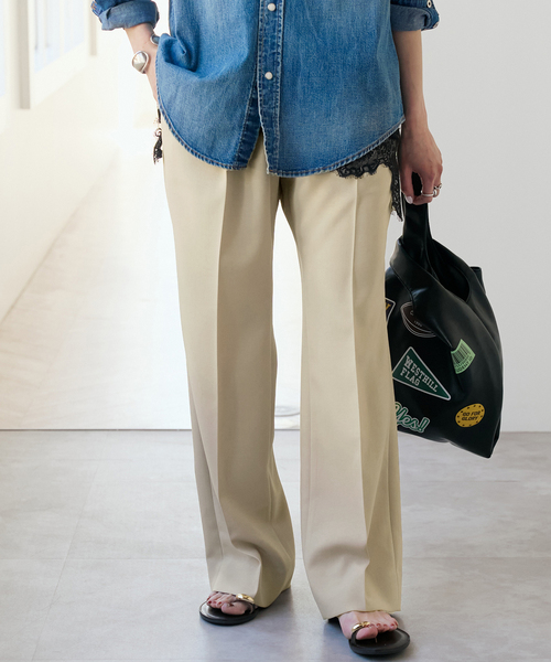 Spick & Span（スピックアンドスパン）の「ウォッシャブルセミフレアパンツ（その他パンツ・レディース・ブラック/ベージュ・38/36/34）」の2枚目の写真