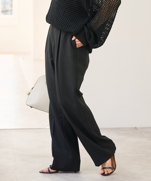 Spick & Span（スピックアンドスパン）の「ウォッシャブルセミフレアパンツ（その他パンツ・レディース・ブラック/ベージュ・38/36/34）」の5枚目の写真