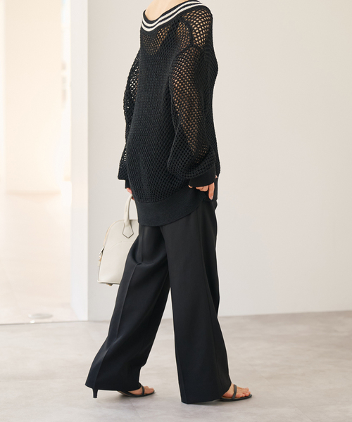 Spick & Span（スピックアンドスパン）の「ウォッシャブルセミフレアパンツ（その他パンツ・レディース・ブラック/ベージュ・38/36/34）」の6枚目の写真