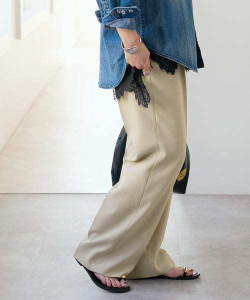 Spick & Span（スピックアンドスパン）の「ウォッシャブルセミフレアパンツ（その他パンツ・レディース・ブラック/ベージュ・38/36/34）」の10枚目の写真