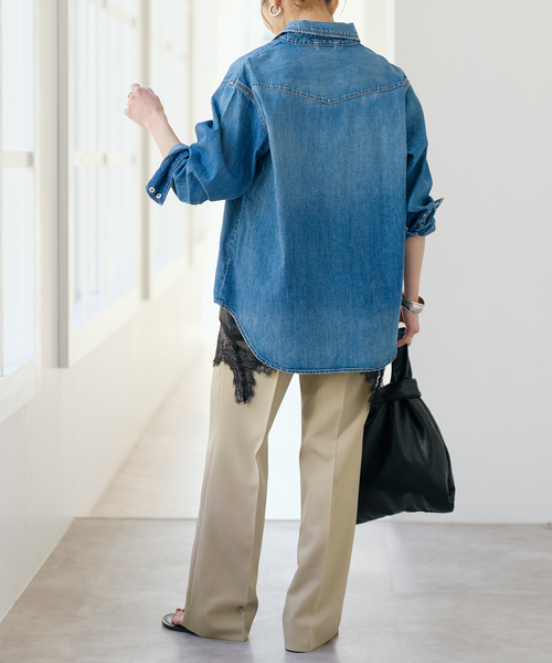 Spick & Span（スピックアンドスパン）の「ウォッシャブルセミフレアパンツ（その他パンツ・レディース・ブラック/ベージュ・38/36/34）」の13枚目の写真