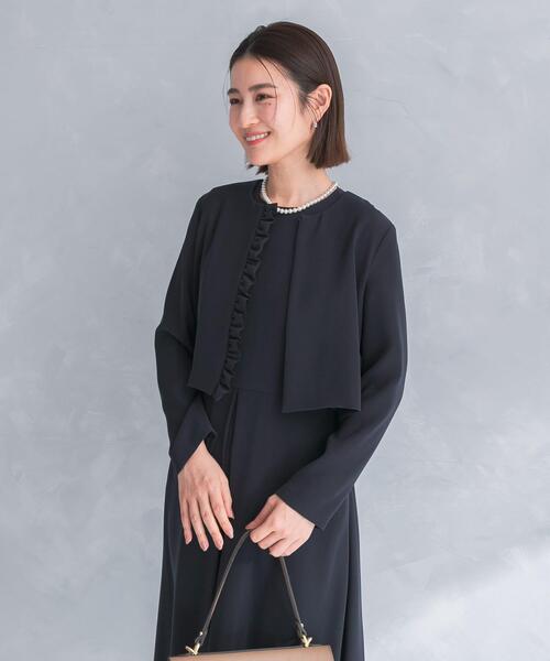 URBAN RESEARCH ROSSO WOMEN(アーバンリサーチ ロッソ)の「kaene シフォンフリルジャケット(スーツジャケット・レディース・ベージュ/ネイビー・MEDIUM)」の10枚目の写真