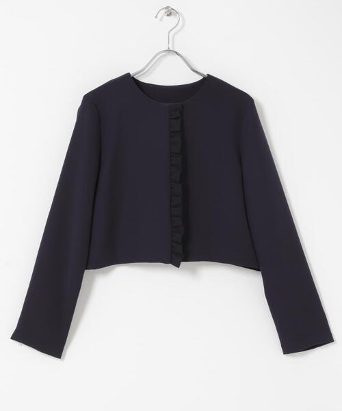 URBAN RESEARCH ROSSO WOMEN(アーバンリサーチ ロッソ)の「kaene シフォンフリルジャケット(スーツジャケット・レディース・ベージュ/ネイビー・MEDIUM)」の14枚目の写真