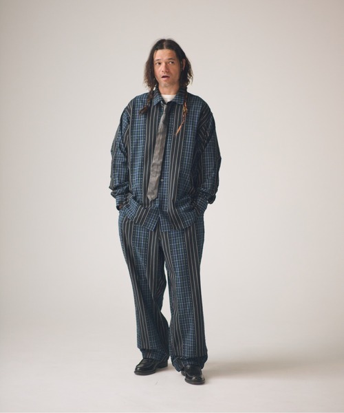 ADAM PATEK(アダムパテック)の「ADAMPATEK/jacquard check-stripe shirt/チェックxストライプジャガードシャツ(シャツ/ブラウス・メンズ・ブラック/ホワイト・1/2)」の12枚目の写真