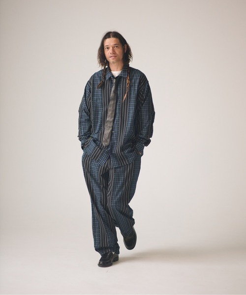 ADAM PATEK(アダムパテック)の「ADAMPATEK/jacquard check-stripe shirt/チェックxストライプジャガードシャツ(シャツ/ブラウス・メンズ・ブラック/ホワイト・1/2)」の13枚目の写真