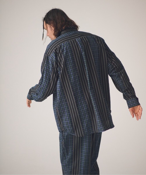 ADAM PATEK(アダムパテック)の「ADAMPATEK/jacquard check-stripe shirt/チェックxストライプジャガードシャツ(シャツ/ブラウス・メンズ・ブラック/ホワイト・1/2)」の8枚目の写真