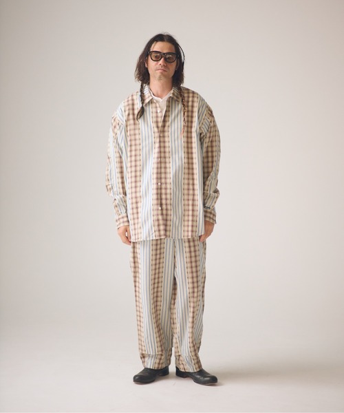 ADAM PATEK(アダムパテック)の「ADAMPATEK/jacquard check-stripe shirt/チェックxストライプジャガードシャツ(シャツ/ブラウス・メンズ・ブラック/ホワイト・1/2)」の3枚目の写真