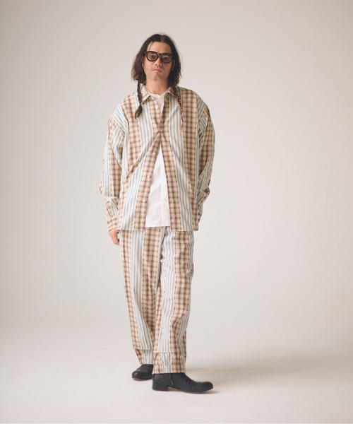 ADAM PATEK(アダムパテック)の「ADAMPATEK/jacquard check-stripe shirt/チェックxストライプジャガードシャツ(シャツ/ブラウス・メンズ・ブラック/ホワイト・1/2)」の10枚目の写真