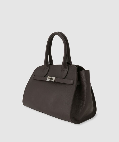 allureville(アルアバイル)の「◇フロント尾錠トートバッグ(ショルダーバッグ・レディース・ダークブラウン/ブラック・FREE)」の3枚目の写真