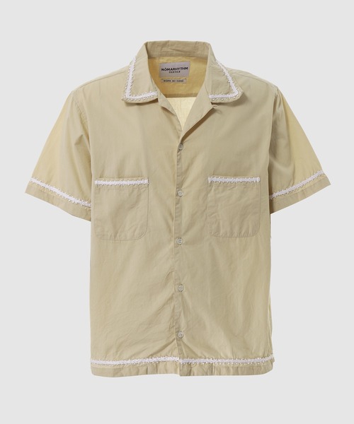 NOMA t.d.(ノーマティーディー)の「Trim Embroidery Open Collar SS Shirt(シャツ/ブラウス・メンズ・オリーブ/ベージュ/ブラック・4/3)」の3枚目の写真