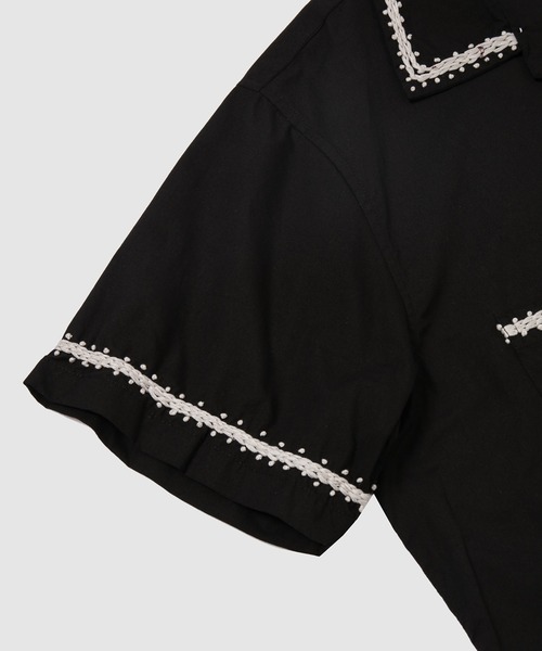 NOMA t.d.(ノーマティーディー)の「Trim Embroidery Open Collar SS Shirt(シャツ/ブラウス・メンズ・オリーブ/ベージュ/ブラック・4/3)」の5枚目の写真