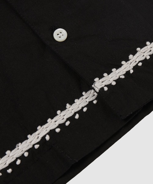 NOMA t.d.(ノーマティーディー)の「Trim Embroidery Open Collar SS Shirt(シャツ/ブラウス・メンズ・オリーブ/ベージュ/ブラック・4/3)」の8枚目の写真
