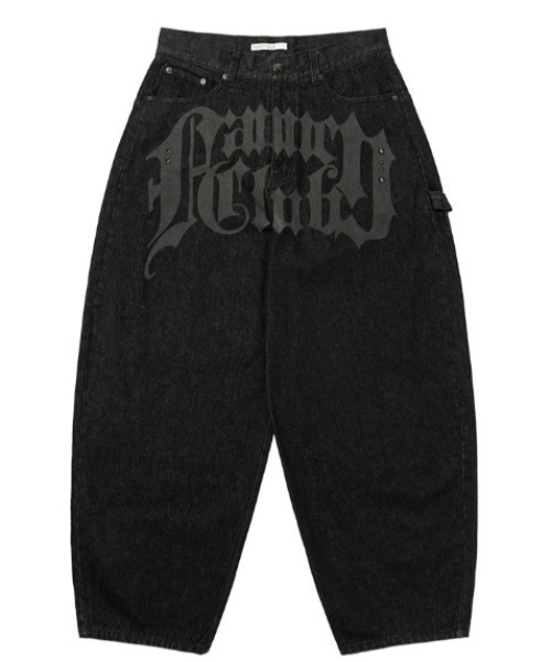 FANCY CLUB（ファンシークラブ）の「A'GEM/9 × .kom 『FANCY CLUB/ファンシークラブ』TOOTH JAM WIDE DENIM PANTS/トゥースジャムワイドデニムパンツ（デニムパンツ・レディース・カモフラージュ/ブラック・M）」の15枚目の写真