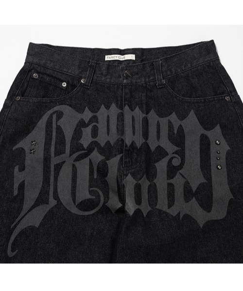 FANCY CLUB（ファンシークラブ）の「A'GEM/9 × .kom 『FANCY CLUB/ファンシークラブ』TOOTH JAM WIDE DENIM PANTS/トゥースジャムワイドデニムパンツ（デニムパンツ・レディース・カモフラージュ/ブラック・M）」の17枚目の写真