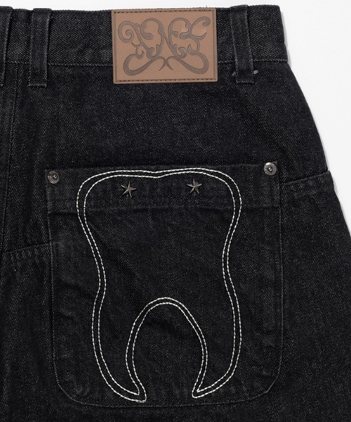 FANCY CLUB（ファンシークラブ）の「A'GEM/9 × .kom 『FANCY CLUB/ファンシークラブ』TOOTH JAM WIDE DENIM PANTS/トゥースジャムワイドデニムパンツ（デニムパンツ・レディース・カモフラージュ/ブラック・M）」の19枚目の写真