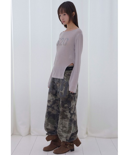 FANCY CLUB（ファンシークラブ）の「A'GEM/9 × .kom 『FANCY CLUB/ファンシークラブ』TOOTH JAM WIDE DENIM PANTS/トゥースジャムワイドデニムパンツ（デニムパンツ・レディース・カモフラージュ/ブラック・M）」の13枚目の写真