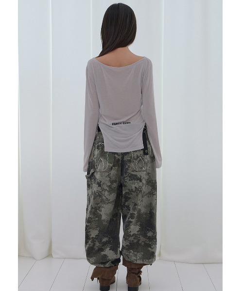 FANCY CLUB（ファンシークラブ）の「A'GEM/9 × .kom 『FANCY CLUB/ファンシークラブ』TOOTH JAM WIDE DENIM PANTS/トゥースジャムワイドデニムパンツ（デニムパンツ・レディース・カモフラージュ/ブラック・M）」の14枚目の写真