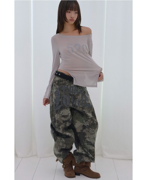 FANCY CLUB（ファンシークラブ）の「A'GEM/9 × .kom 『FANCY CLUB/ファンシークラブ』TOOTH JAM WIDE DENIM PANTS/トゥースジャムワイドデニムパンツ（デニムパンツ・レディース・カモフラージュ/ブラック・M）」の11枚目の写真
