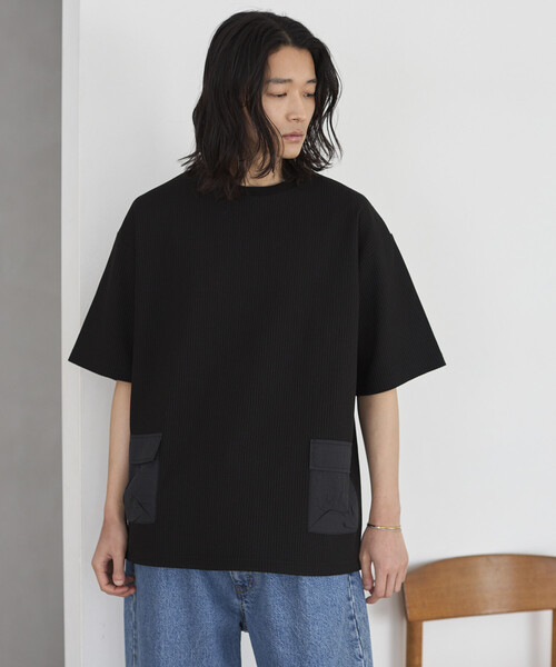 Firsthand(ファーストハンド)の「Firsthand/ファーストハンド サイドポケット スピンドル テック サーマル ショートスリーブ Tシャツ / ビッグシルエット(Tシャツ/カットソー・メンズ・ブルーグレー/ホワイト/ブラック/チャコールグレー・LARGE/MEDIUM)」の7枚目の写真