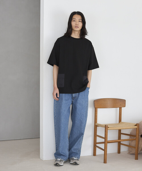 Firsthand(ファーストハンド)の「Firsthand/ファーストハンド サイドポケット スピンドル テック サーマル ショートスリーブ Tシャツ / ビッグシルエット(Tシャツ/カットソー・メンズ・ブルーグレー/ホワイト/ブラック/チャコールグレー・LARGE/MEDIUM)」の8枚目の写真