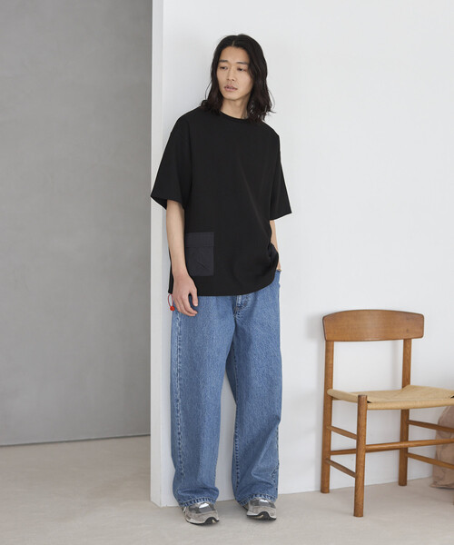 Firsthand(ファーストハンド)の「Firsthand/ファーストハンド サイドポケット スピンドル テック サーマル ショートスリーブ Tシャツ / ビッグシルエット(Tシャツ/カットソー・メンズ・ブルーグレー/ホワイト/ブラック/チャコールグレー・LARGE/MEDIUM)」の9枚目の写真