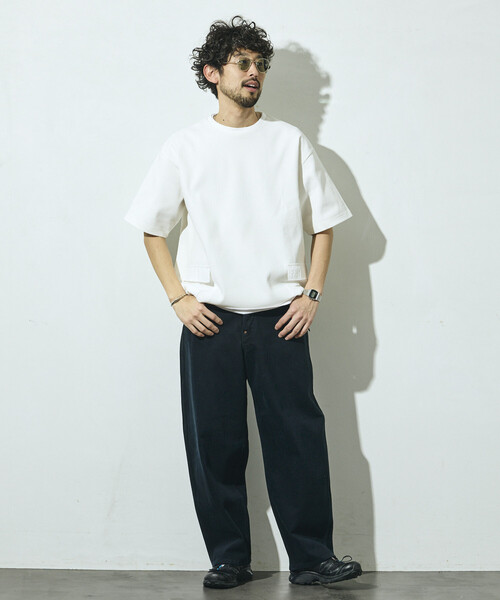 Firsthand(ファーストハンド)の「Firsthand/ファーストハンド サイドポケット スピンドル テック サーマル ショートスリーブ Tシャツ / ビッグシルエット(Tシャツ/カットソー・メンズ・ブルーグレー/ホワイト/ブラック/チャコールグレー・LARGE/MEDIUM)」の16枚目の写真