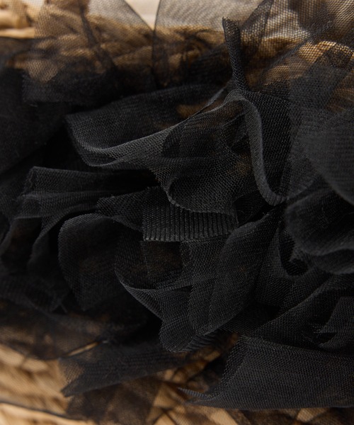 one after another NICE CLAUP（ワンアフターアナザーナイスクラップ）の「チュール付きかごバック（かごバッグ・レディース・ブラック/ライトグレー/ピンク・FREE）」の9枚目の写真