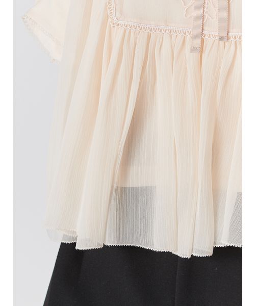 SNIDEL（スナイデル）の「エンブロイダリー楊柳ブラウス（シャツ/ブラウス・レディース・マルチ/ピンク/ドット・F）」の8枚目の写真