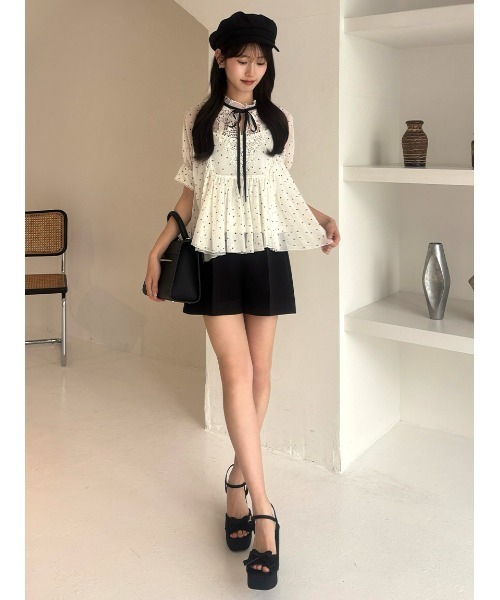 SNIDEL（スナイデル）の「エンブロイダリー楊柳ブラウス（シャツ/ブラウス・レディース・マルチ/ピンク/ドット・F）」の17枚目の写真