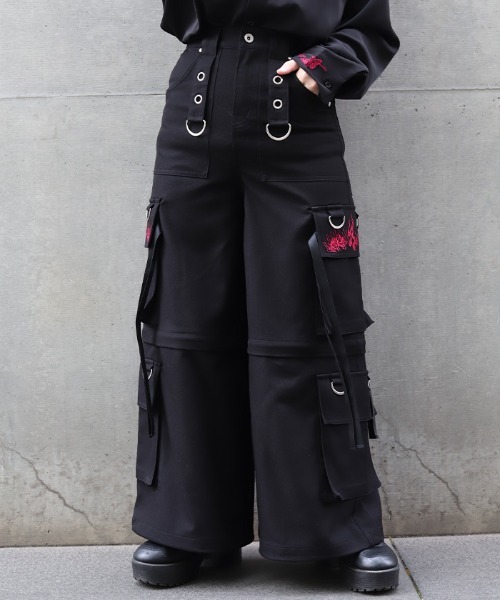 REZEN（リゼン）の「彼岸花×鬼火２ＷＡＹパンツ（その他パンツ・メンズ・ローズ/ブルーパープル/ライトグレー・SMALL/MEDIUM）」の3枚目の写真