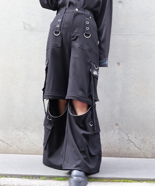 REZEN（リゼン）の「彼岸花×鬼火２ＷＡＹパンツ（その他パンツ・メンズ・ローズ/ブルーパープル/ライトグレー・SMALL/MEDIUM）」の2枚目の写真