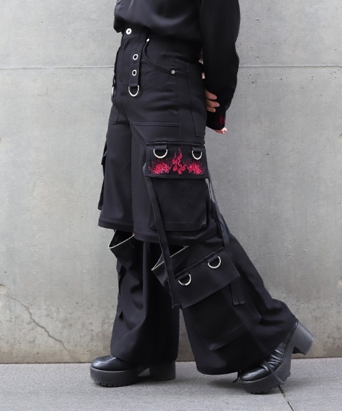 REZEN（リゼン）の「彼岸花×鬼火２ＷＡＹパンツ（その他パンツ・メンズ・ローズ/ブルーパープル/ライトグレー・SMALL/MEDIUM）」の8枚目の写真