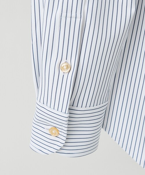 ABAHOUSE（アバハウス）の「【ON/OFF兼用】ストライプ＆デニムライク　360°ストレッチ ワイドカラーシャツ / FLEX SHIRTS（シャツ/ブラウス・メンズ・ホワイト/サックスブルー/インディゴブルー・46/48/44/50）」の21枚目の写真