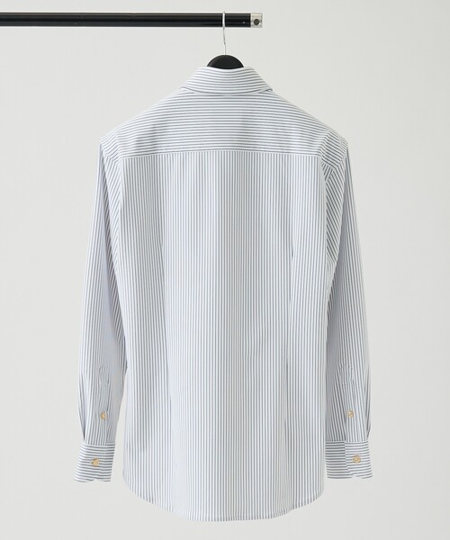 ABAHOUSE（アバハウス）の「【ON/OFF兼用】ストライプ＆デニムライク　360°ストレッチ ワイドカラーシャツ / FLEX SHIRTS（シャツ/ブラウス・メンズ・ホワイト/サックスブルー/インディゴブルー・46/48/44/50）」の20枚目の写真
