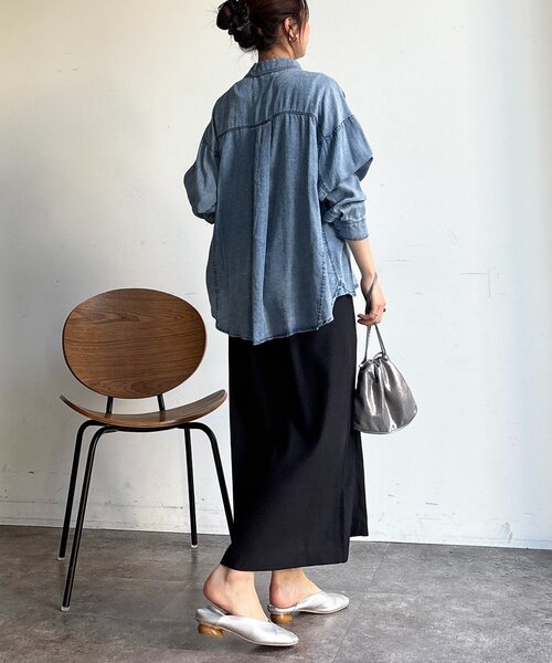 un dix cors（アンディコール）の「フロントタックジャンスカ（ワンピース・レディース・ブラック/オリーブ/イエロー・FREE）」の6枚目の写真