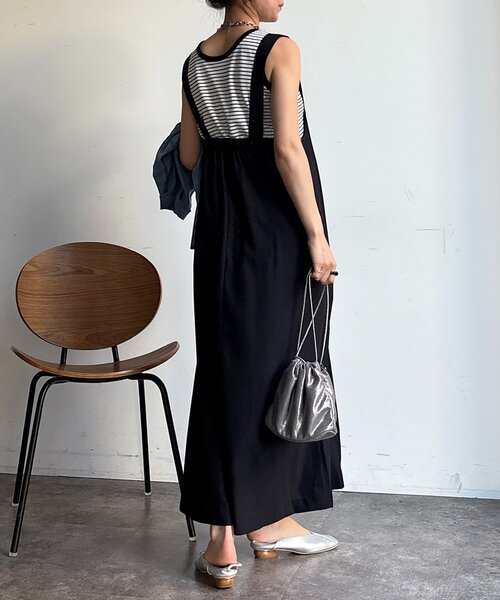 un dix cors（アンディコール）の「フロントタックジャンスカ（ワンピース・レディース・ブラック/オリーブ/イエロー・FREE）」の9枚目の写真