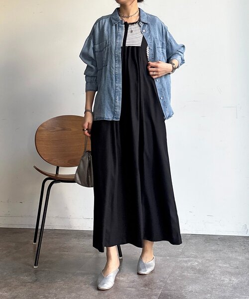 un dix cors（アンディコール）の「フロントタックジャンスカ（ワンピース・レディース・ブラック/オリーブ/イエロー・FREE）」の11枚目の写真