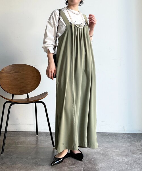 un dix cors（アンディコール）の「フロントタックジャンスカ（ワンピース・レディース・ブラック/オリーブ/イエロー・FREE）」の18枚目の写真