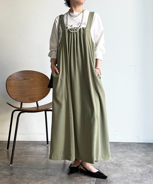 un dix cors（アンディコール）の「フロントタックジャンスカ（ワンピース・レディース・ブラック/オリーブ/イエロー・FREE）」の19枚目の写真