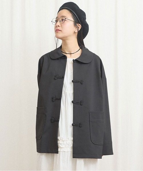 fig London(フィグロンドン)の「standard knot button jacket(テーラードジャケット・レディース・チャコールグレー/グレー・FREE)」の2枚目の写真