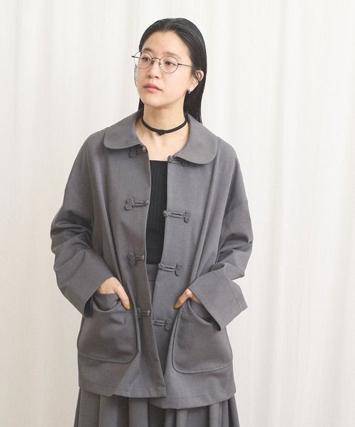 fig London(フィグロンドン)の「standard knot button jacket(テーラードジャケット・レディース・チャコールグレー/グレー・FREE)」の10枚目の写真