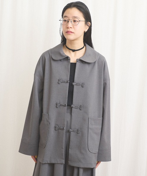 fig London(フィグロンドン)の「standard knot button jacket(テーラードジャケット・レディース・チャコールグレー/グレー・FREE)」の7枚目の写真