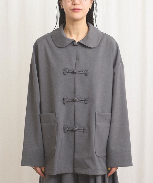 fig London(フィグロンドン)の「standard knot button jacket(テーラードジャケット・レディース・チャコールグレー/グレー・FREE)」の15枚目の写真