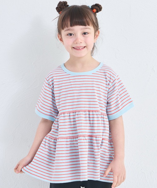 pairmanon(ペアマノン)の「【綿100%】ガールズ ハートタグ付き ボーダーティアード半袖Tシャツ(Tシャツ/カットソー・キッズ・ピンク系その他/ホワイト系その他/ブルー系その他/グリーン系その他/ピンク系その他2・100/110/120/130/140/150/90)」の14枚目の写真