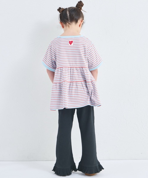 pairmanon(ペアマノン)の「【綿100%】ガールズ ハートタグ付き ボーダーティアード半袖Tシャツ(Tシャツ/カットソー・キッズ・ピンク系その他/ホワイト系その他/ブルー系その他/グリーン系その他/ピンク系その他2・100/110/120/130/140/150/90)」の16枚目の写真