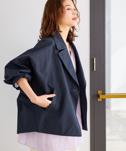 studio CLIP（スタディオクリップ）の「ドルマンショートブルゾン（ブルゾン・レディース・ネイビー/ベージュ・FREE）」の19枚目の写真